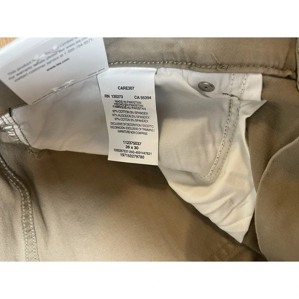 Lee Men's Cougar Regular Fit Straight Leg 5-Pocket Twill Pants Size 36x30 NEW